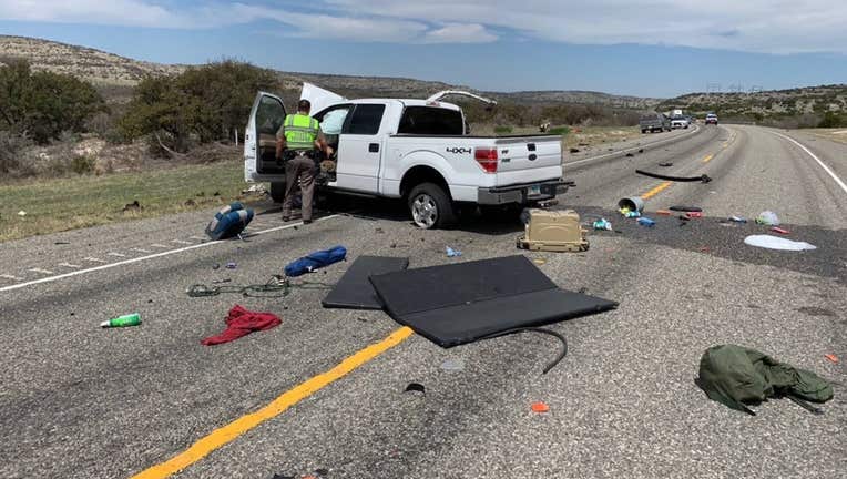 The aftermath of the head-on collision, which left 8 dead.