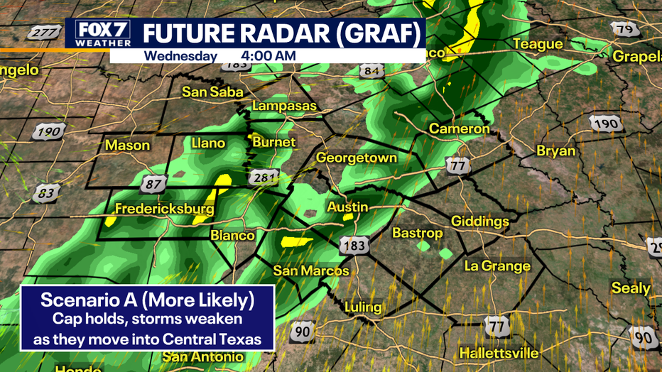 Flash flooding isn't expected thanks to the quick-moving nature of the cold front.