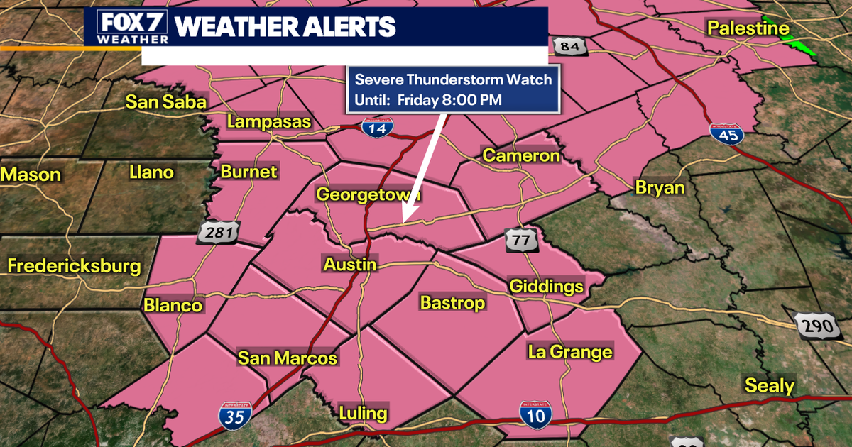 SEVERE THUNDERSTORM WATCH issued for much of Central Texas | FOX 7 Austin