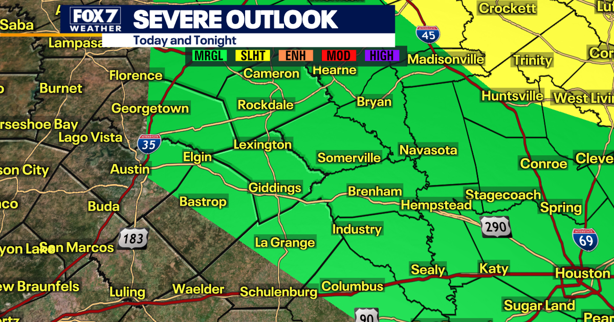 Marginal risk of severe storms in parts of Central Texas | FOX 7 Austin