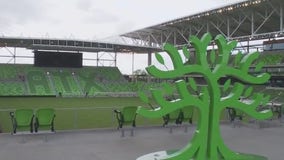 U.S. Women's National Team playing exhibition match at Q2 Stadium