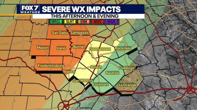 Slight risk for severe storms in Travis, Williamson, Hays Counties