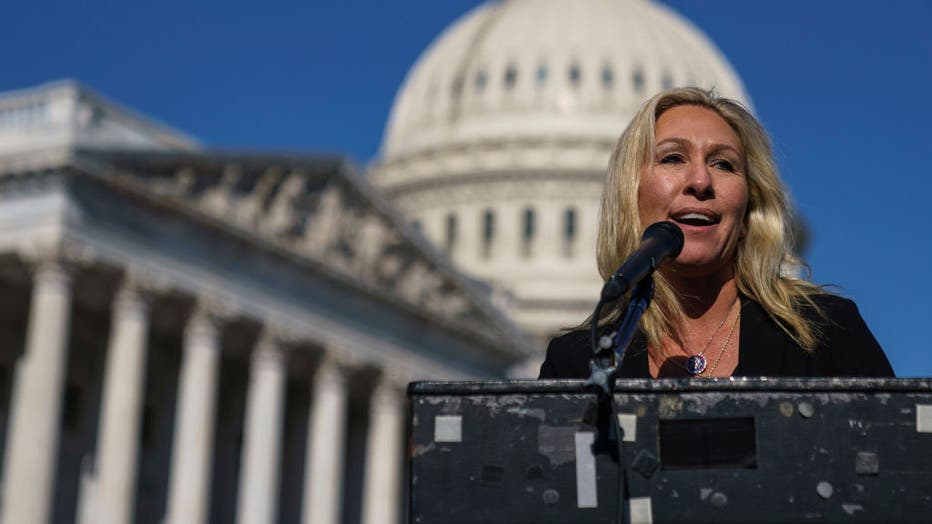 Rep. Majorie Taylor Greene Holds Press Conference After Losing Cmte Positions