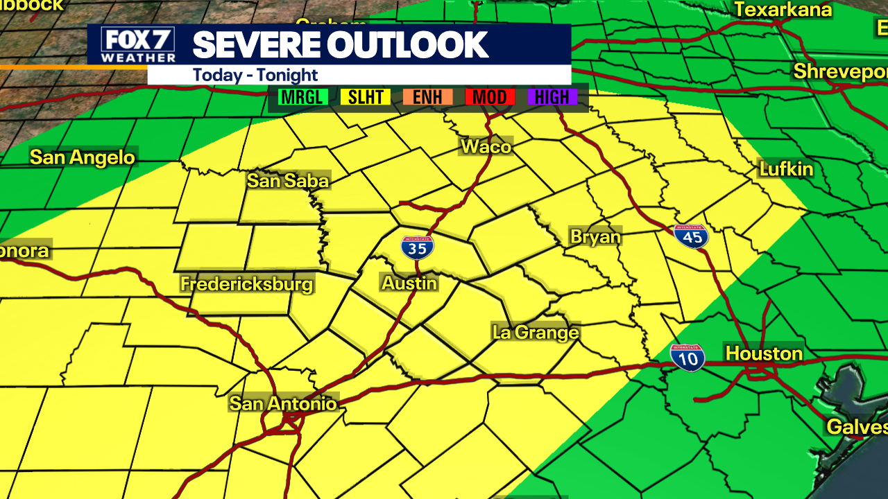 Slight Risk Of Severe Storms In Central Texas | FOX 7 Austin