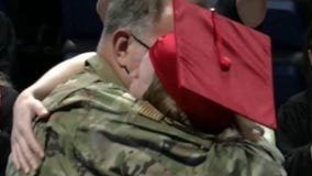 Military father surprises daughter at high school graduation