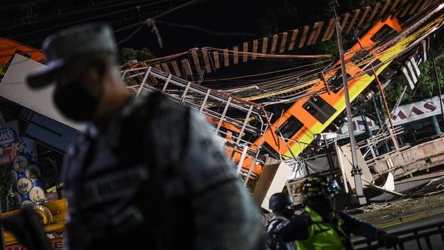 Mexico City metro overpass collapses onto road, killing at least 24