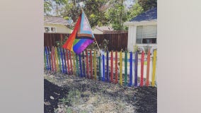 Pride flag stolen from California home after daughter dies by suicide; friends paint new rainbow fence