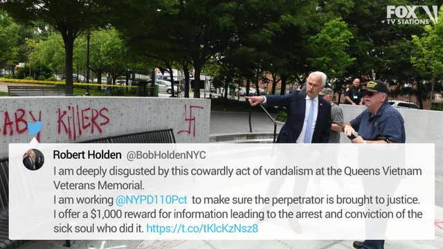 NYPD: Vandals 'desecrated' Vietnam memorial in Queens