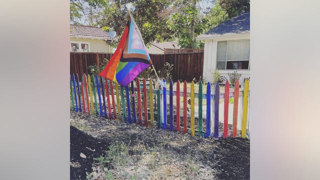 Pride flag stolen from California home after daughter dies by suicide; friends paint new rainbow fence