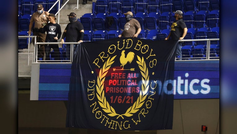 miami marlins proud boys sign fans