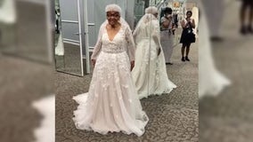 94-year-old grandmother tries on wedding dress for 1st time