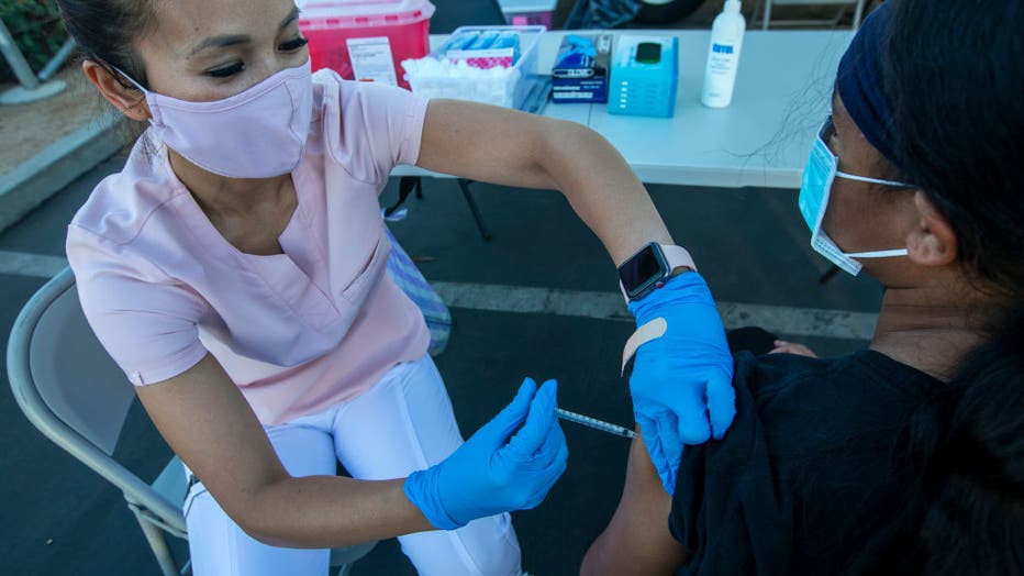 The city of Long Beach's Department of Health & Human Services hold an evening COVID-19 vaccination clinic Long Beach City College Pacific Coast Campus.