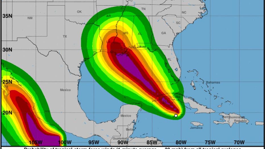 Tropical Storm Ida is expected to reach the northern Gulf Coast as a major hurricane sometime late Sunday or early Monday, forecasters said. (Photo credit: The National Hurricane Center)