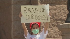 Pro-choice advocates protest abortion law at Texas Capitol