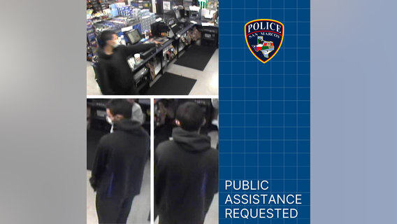 Search for suspect who robbed Stripes gas station in San Marcos
