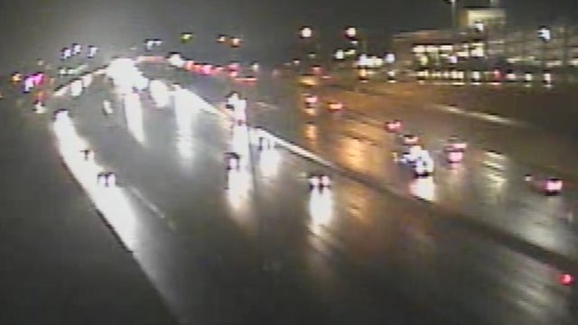 Person attempting to cross I-35 struck and killed by pickup truck