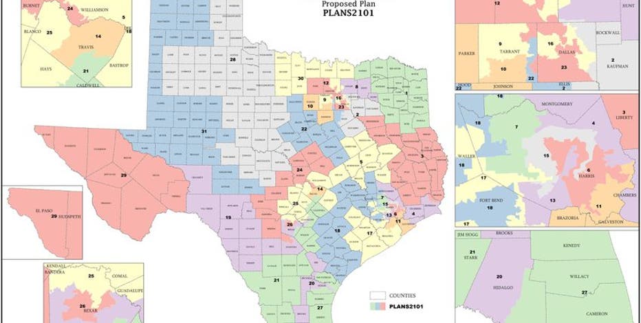 Houston To Austin Map Texas' Two New Congressional Districts Added To Houston And Austin In  Proposed Redistricting Map