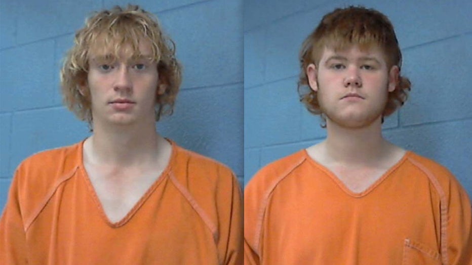 LEFT TO RIGHT: Logan Herdler, 17, and Justin Lewis, 18, have been arrested and charged with felony theft.