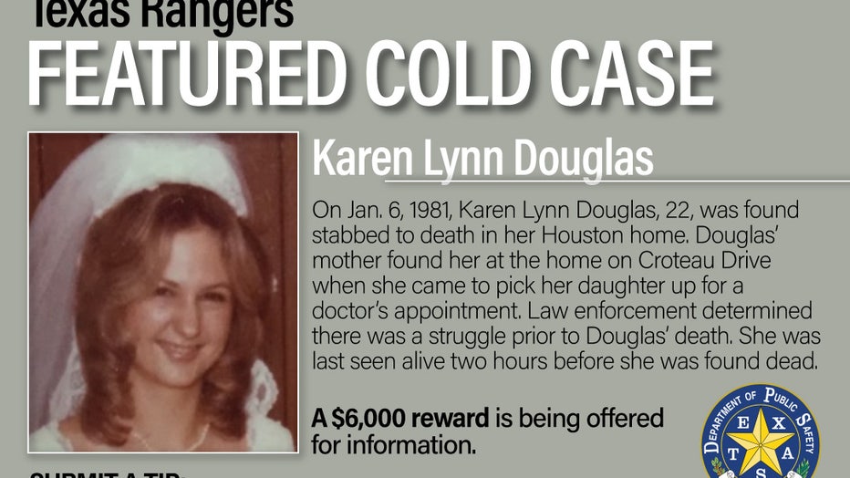 Karen Lynn Douglas was found deceased in her Harris County residence on Jan. 6, 1981.