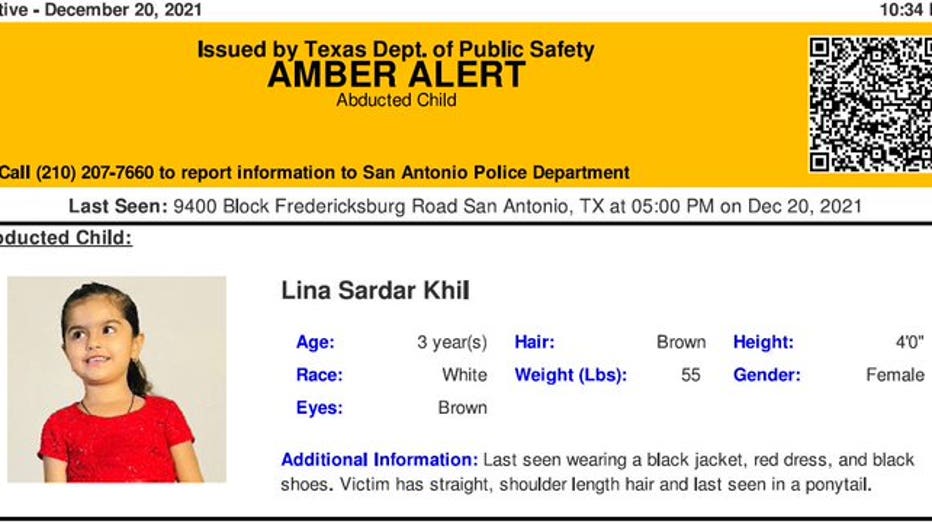 If you have any information regarding this abduction, call the San Antonio Police Department at 210-207-7660.