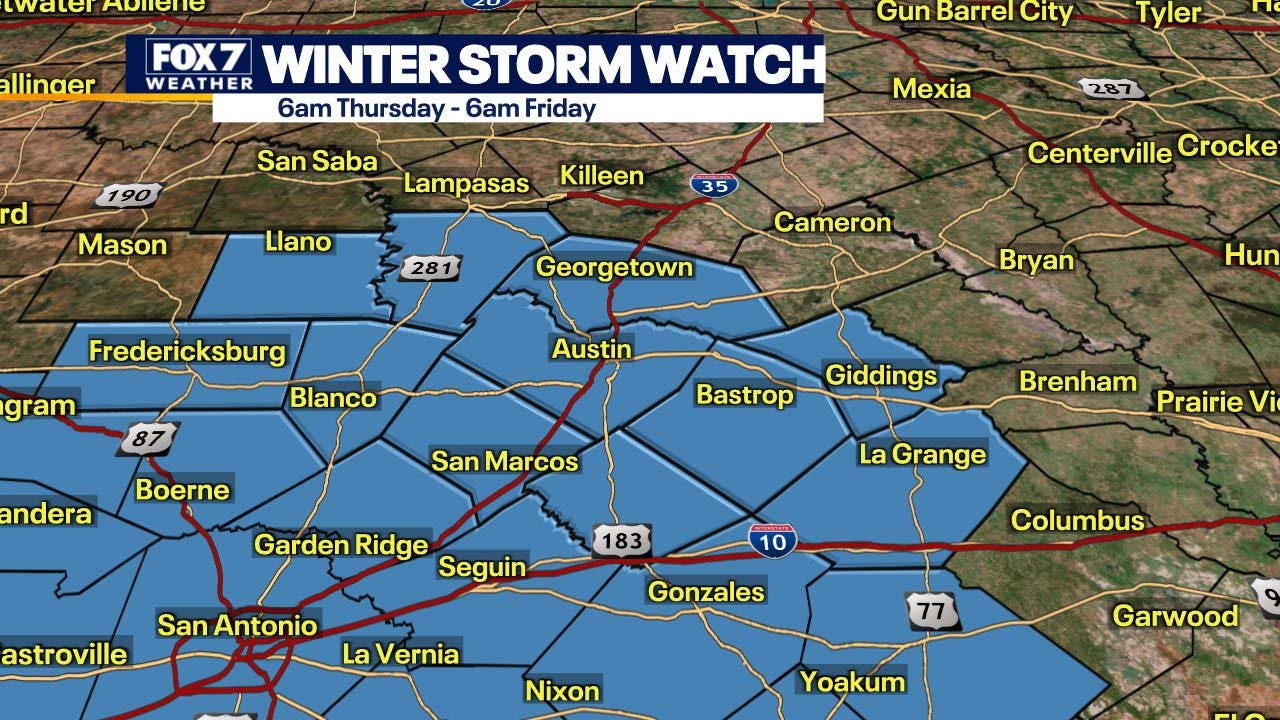 Winter Storm Watch for Central Texas, freezing rain & sleet possible - Vimarsana News