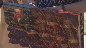 Pennsylvania family gifts grieving Liberty Hill family handmade flags