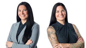 Ohio woman shows off tattoos in company headshot