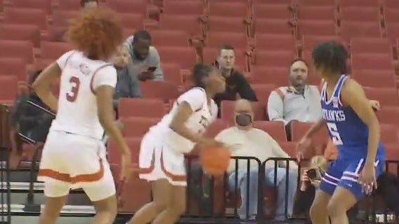 Texas Longhorns women's basketball team takes on Kansas Jayhawks