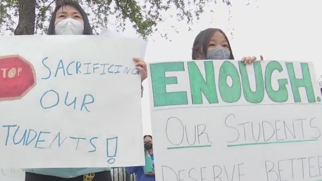 RRISD parents gather at Governor’s Mansion to demand new COVID protocols