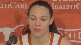 Texas women's basketball player Audrey Warren discusses Oklahoma win