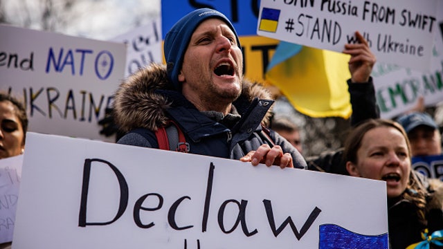 Ukraine supporters rally at protest at Texas Capitol Saturday