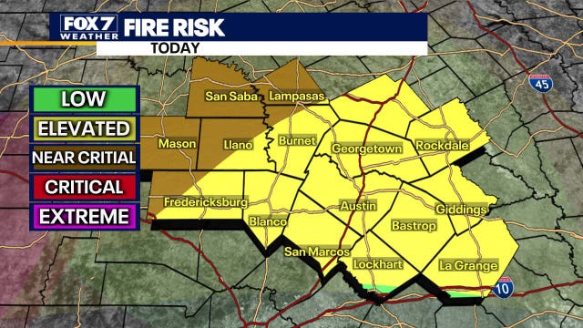 Elevated fire risk due to strong winds, warm temps, low humidity