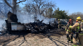 Austin Fire Department responds to RV fire in boat storage yard