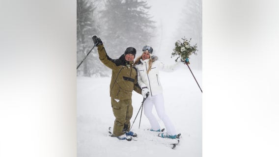 Skiers marry on Vermont mountain amid major snowstorm