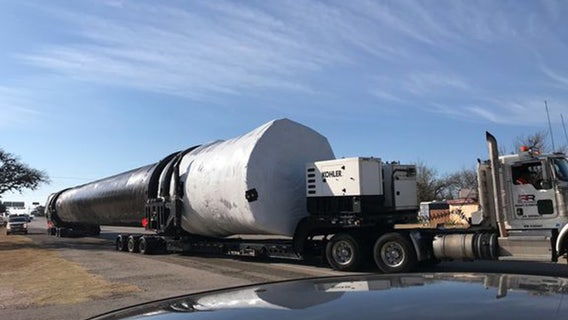 Space X rocket backs up traffic in Johnson City, Texas