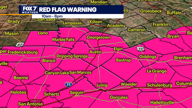 Red Flag Warning issued for Central Texas