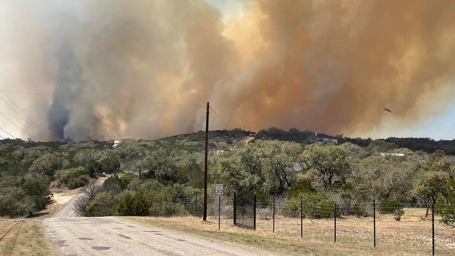Residents in Medina County are being told to evacuate as a massive brush fire continues to move through the area. Credit: Travis County ESD #1