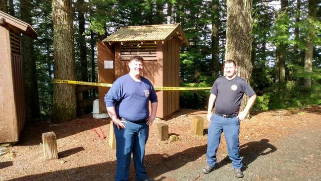 Crews rescue woman who fell in 'vault toilet' in Olympic National Forest after her phone fell in