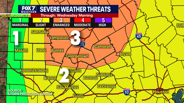 Severe storms possible, hail and damaging winds are main concerns