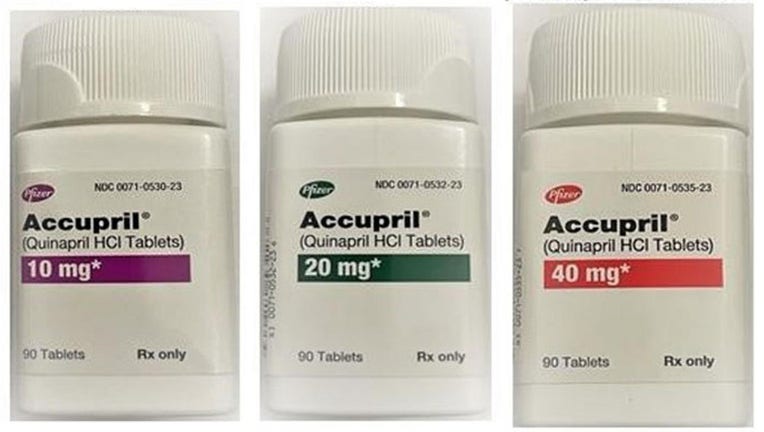 FDA pfizer accupril recall