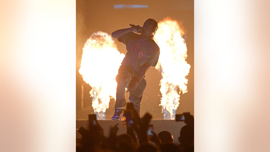 Travis Scott performs during a stop of his Astroworld: Wish You Were Here tour at T-Mobile Arena on February 6, 2019 in Las Vegas, Nevada. (Photo by Ethan Miller/Getty Images)