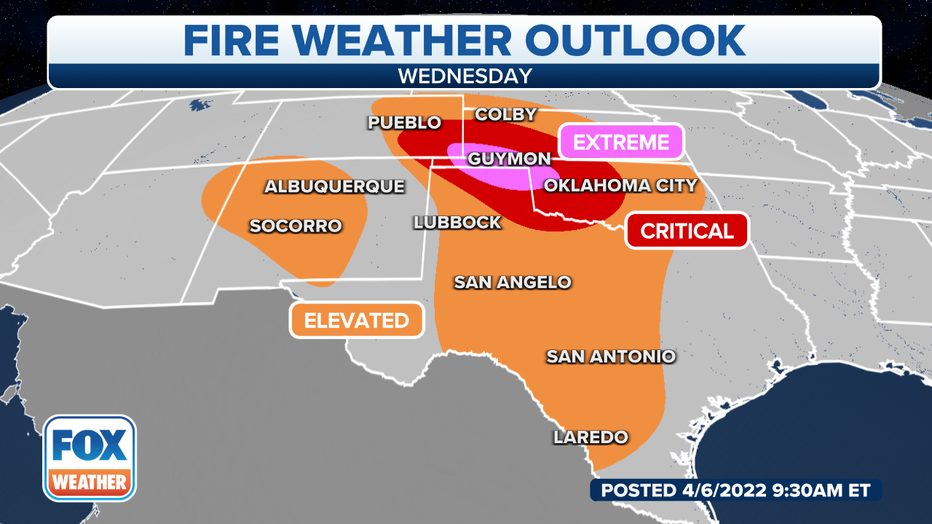 Extremely dry conditions and strong winds are the perfect combination for wildfires to grow and spread rapidly if any were to ignite. (FOX Weather)