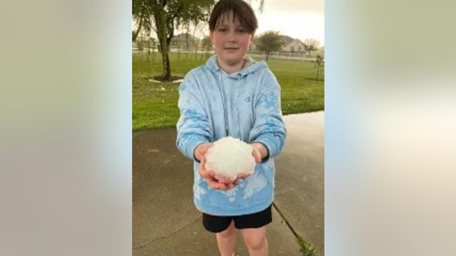 Several of the large ice balls were collected by Danette Pappas’ grandkids. 