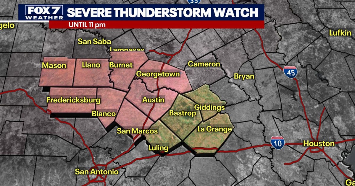 Central Texas under Severe Thunderstorm Watch, large hail likely | FOX ...