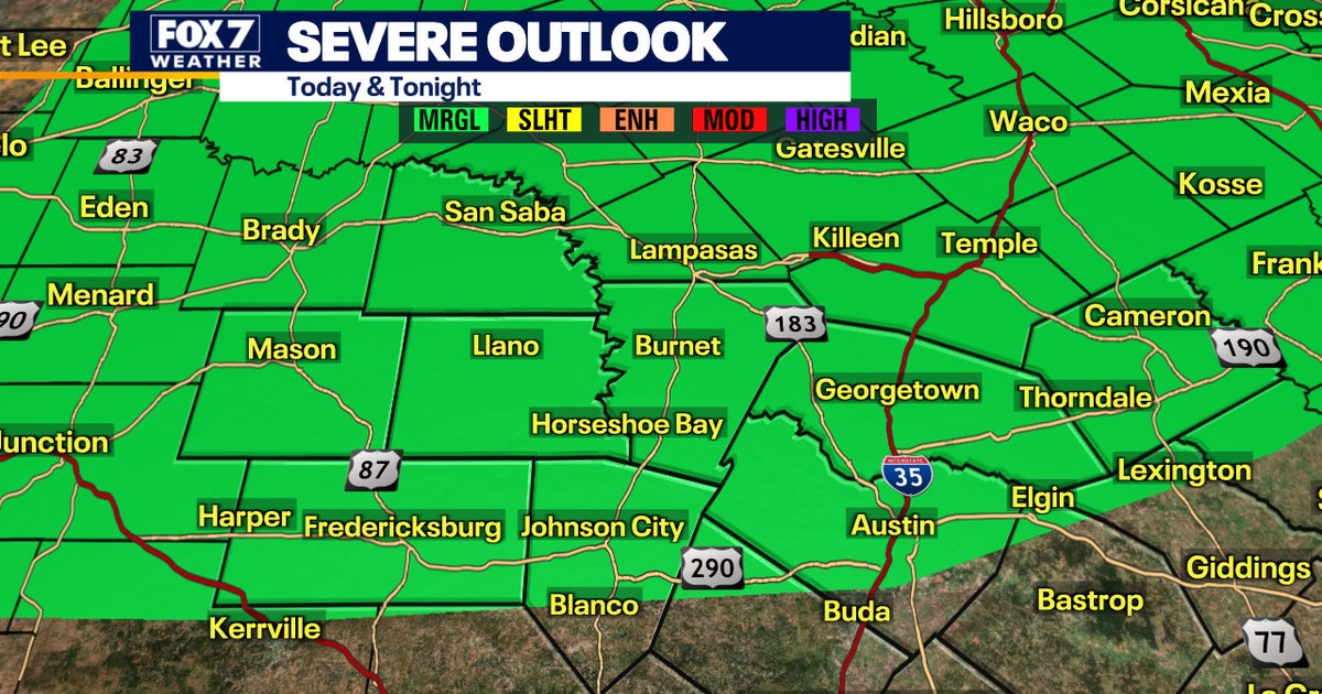 Marginal risk of severe storms in parts of Central Texas | FOX 7 Austin