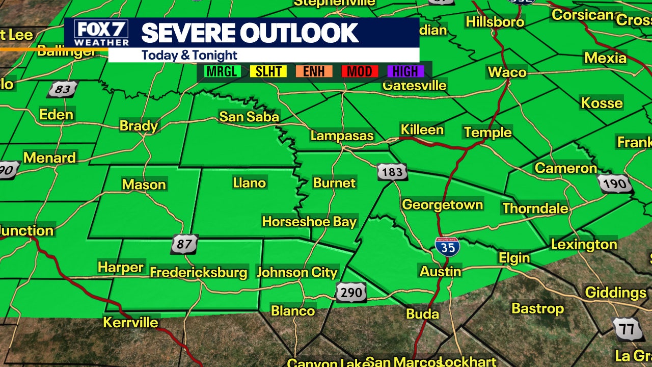 Marginal Risk Of Severe Storms In Parts Of Central Texas | FOX 7 Austin