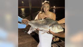 Texas bride reels in huge fish on wedding night: 'Biggest fish I’ve ever caught'