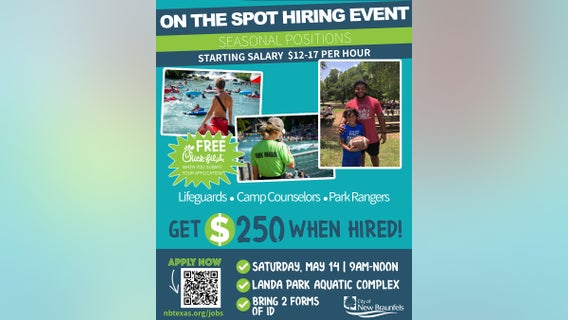 New Braunfels holding lifeguard hiring event, offering $250 for hires