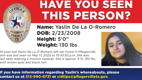 Pflugerville police searching for missing 14-year-old girl