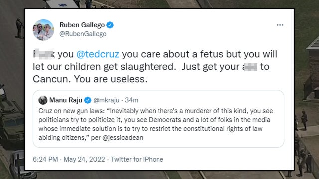 Arizona congressman blasts Ted Cruz’s comments against gun control following Texas elementary school shooting
